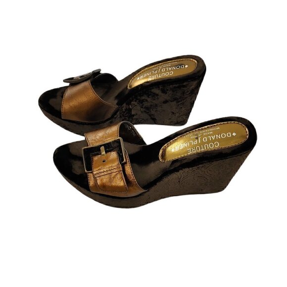 COUTURE DONALD J PLINER Bronze Leather and Velvet - Picture 5 of 12